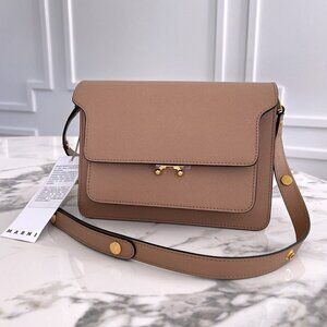 NWT - Marni Medium Saffiano Trunk Bag - Brown Sugar 👜